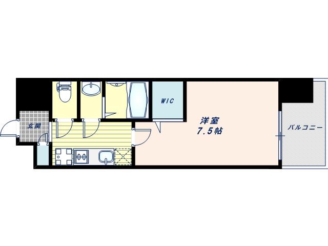 LUXE難波南(1K/11階)の間取り写真