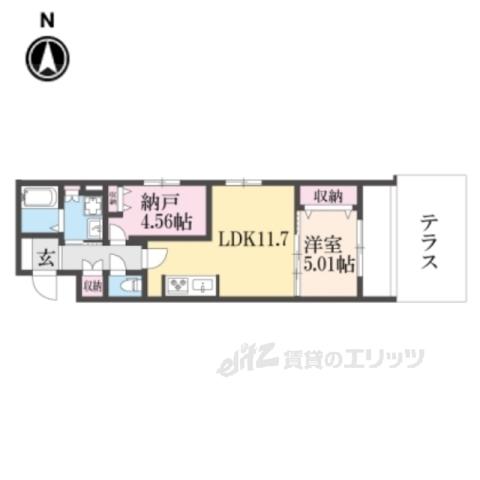 LAVITA三条(1LDK/1階)の間取り写真