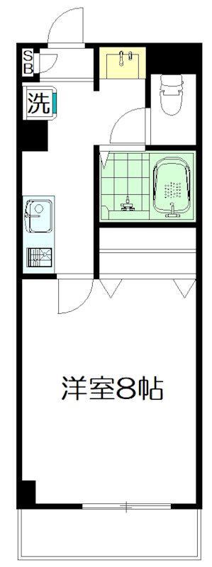 ビューテラス高円寺(1K/2階)の間取り写真