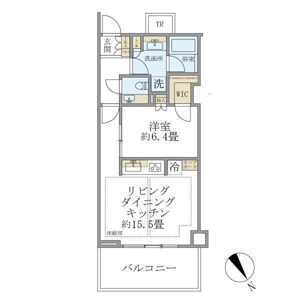 TOFROM YAESU RESIDENCEトフロム八重洲レジデンス(1LDK/6階)の間取り写真