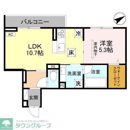 D-SERENO豊岡5丁目 A棟(1LDK/1階)の間取り写真