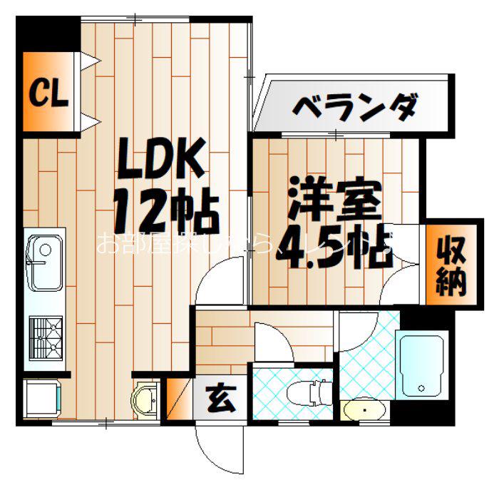 小林ビル(1LDK/5階)の間取り写真