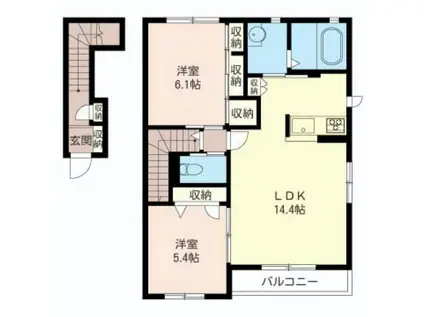 シャインステージJ(2LDK/2階)の間取り写真