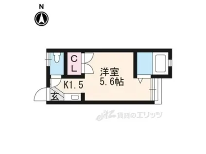 カーザピッコーラ(ワンルーム/1階)の間取り写真