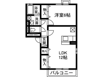 エスペランサ(1LDK/1階)の間取り写真