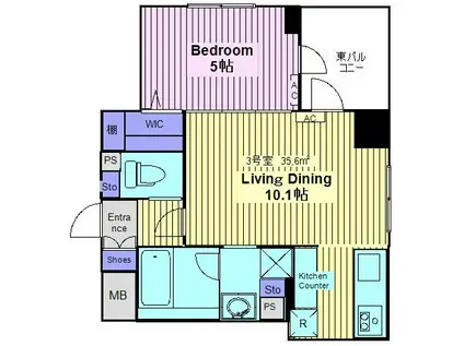 YG RESIDENCE 参番館(1LDK/2階)の間取り写真