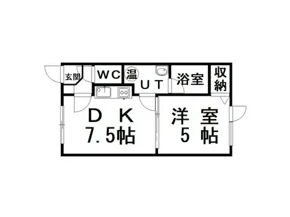 LEO BY URBAN(1DK/1階)の間取り写真