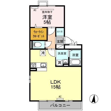 フローラ A307(1LDK/3階)の間取り写真