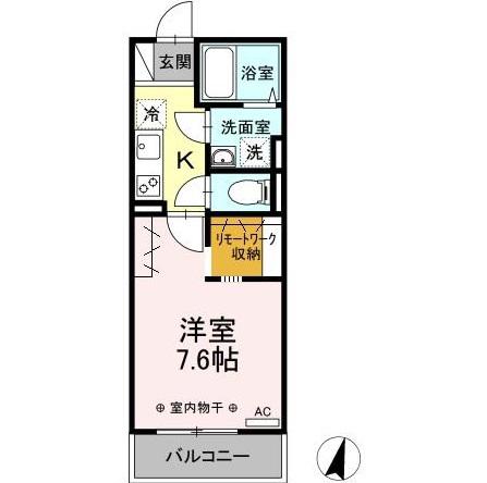 ウェルデンスD-STAY(1K/2階)の間取り写真