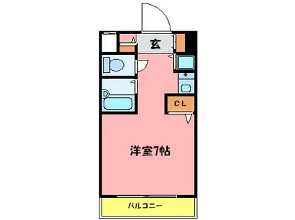YKハイツ松の内(ワンルーム/3階)の間取り写真