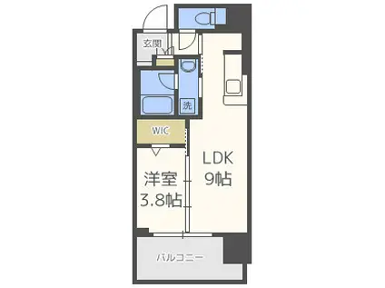 アーバネックス北堀江LL(1LDK/5階)の間取り写真