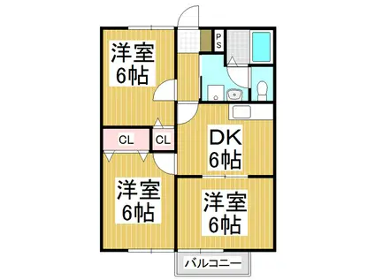 清泉地ハイツ(3DK/1階)の間取り写真