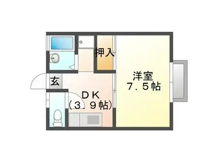 コーポ・イズミ(1K/1階)の間取り写真