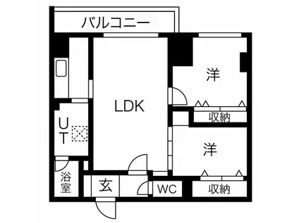 ハイデンス松本(2LDK/2階)の間取り写真