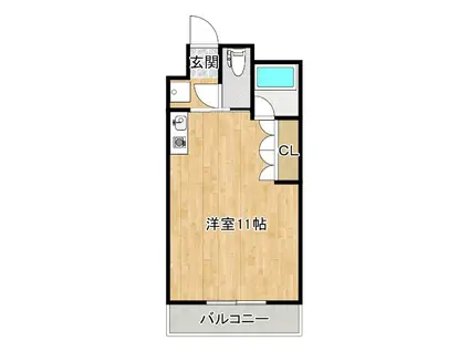 アークトレード太宰府(ワンルーム/4階)の間取り写真