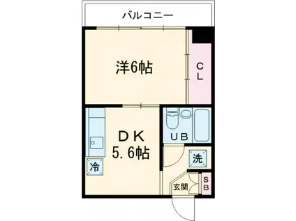上高井戸マンション(1DK/3階)の間取り写真