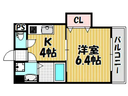 下新庄二番館(1K/2階)の間取り写真