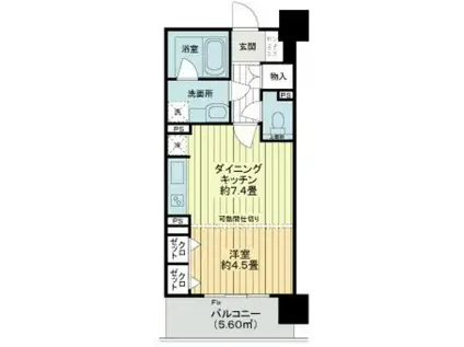 ライオンズマンション渋谷道玄坂(1DK/6階)の間取り写真