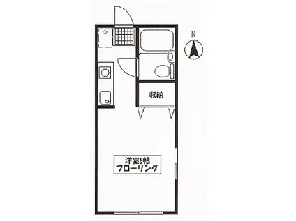 メゾン去来庵(ワンルーム/2階)の間取り写真