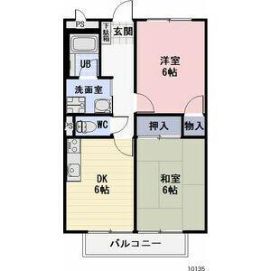 SURPLUS TWO宇塚(2DK/1階)の間取り写真