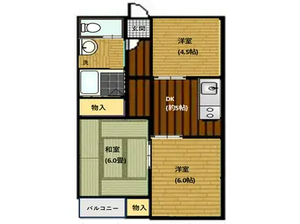 コーポ富士(3DK/1階)の間取り写真