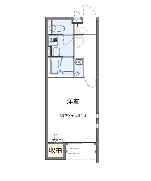 クレイノ伊料北(1K/2階)の間取り写真
