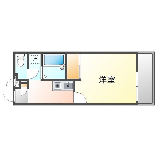 レオパレスヒルサイド松尾I(1K/1階)の間取り写真