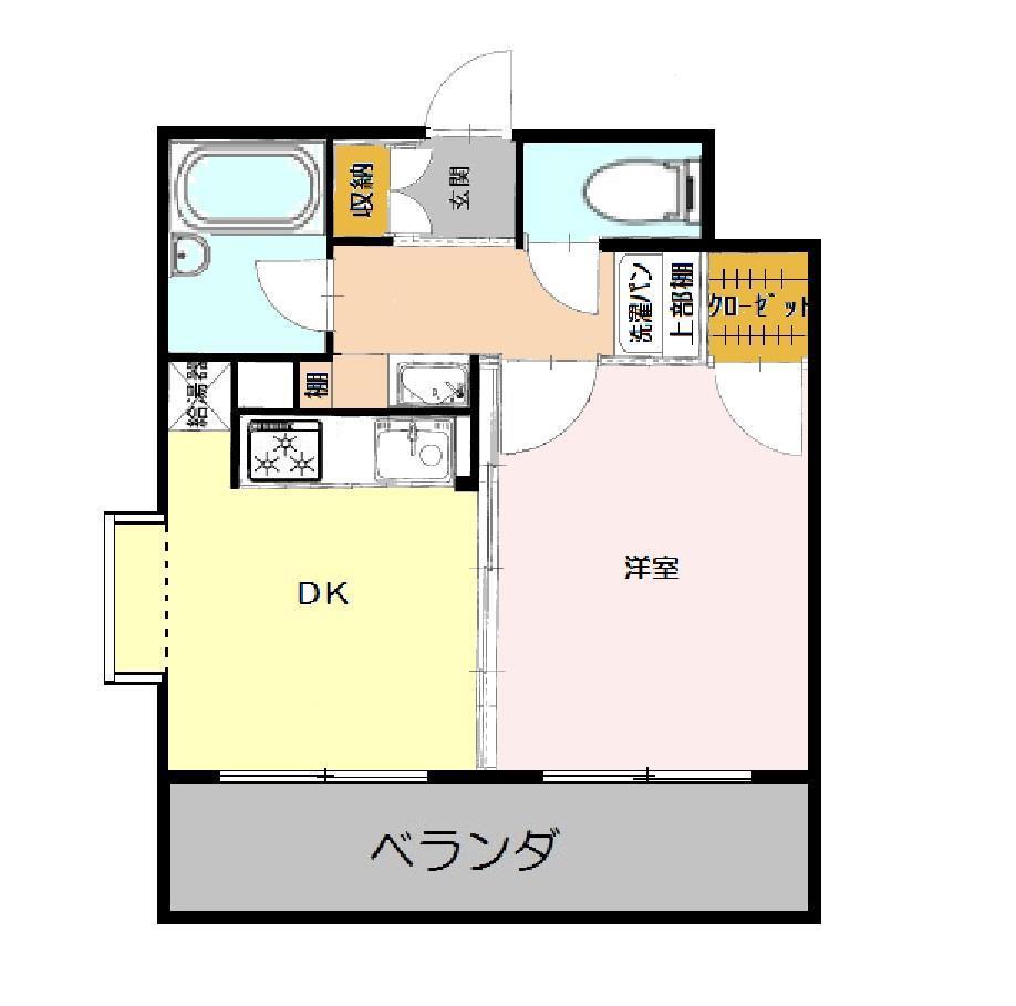 コスモス南蔵王(1DK/4階)の間取り写真
