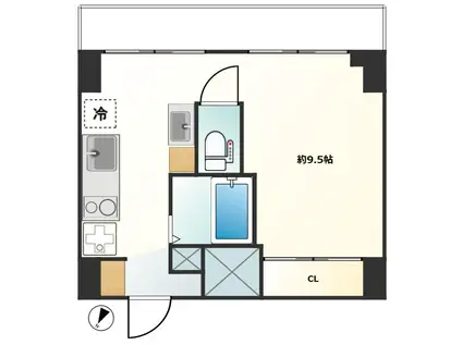 シティハイツ新小岩(ワンルーム/9階)の間取り写真