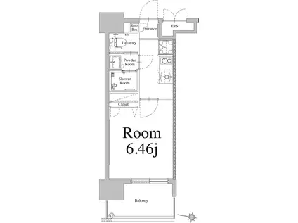 エンクレスト天神LIFE(1K/7階)の間取り写真