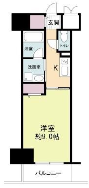 ドゥーエ立売堀(1K/4階)の間取り写真