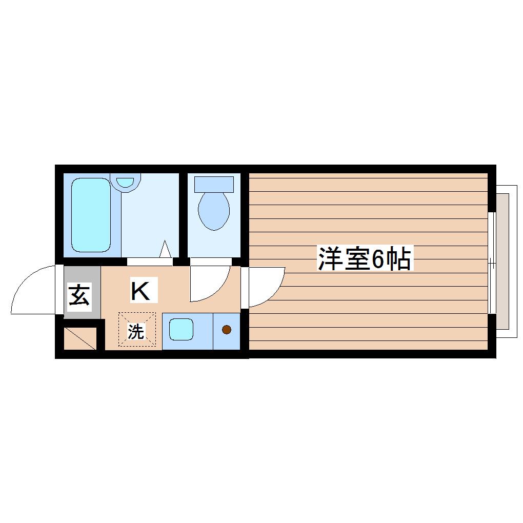 ベルシティ萩野町(1K/5階)の間取り写真