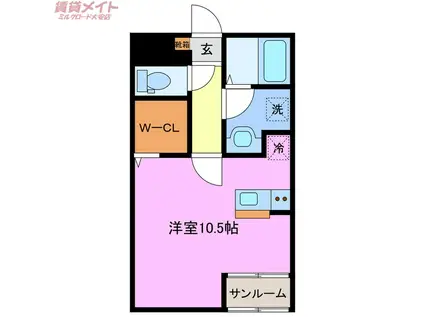 AVANCE(ワンルーム/1階)の間取り写真