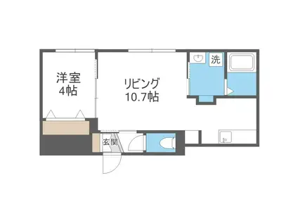 リーサ苗穂駅前(1LDK/4階)の間取り写真