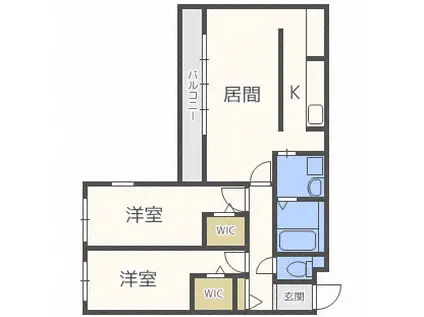 AMS伏見(2LDK/3階)の間取り写真