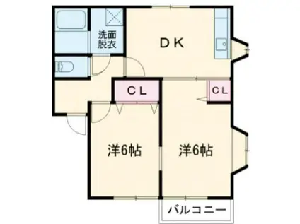 J-ONE久原(2DK/2階)の間取り写真