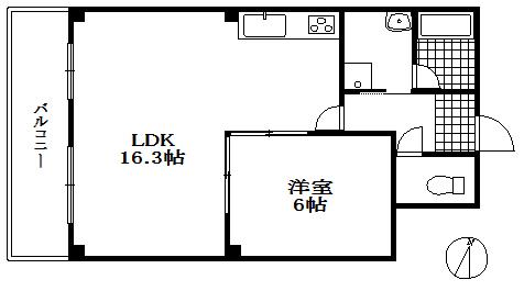 ハウゼ・ケイ魚崎(1LDK/3階)の間取り写真