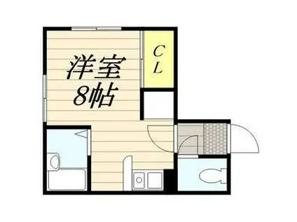 乃木町第1レジデンス(1K/2階)の間取り写真