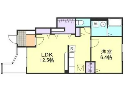 サンシャイン羽島 A(1LDK/1階)の間取り写真