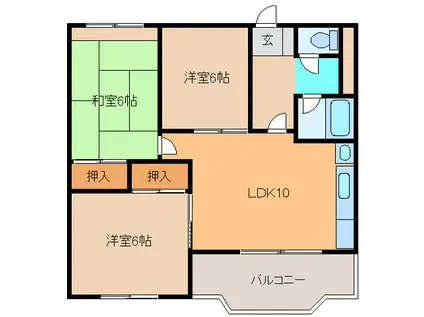 サンブライトハイツ NO.I(3LDK/2階)の間取り写真