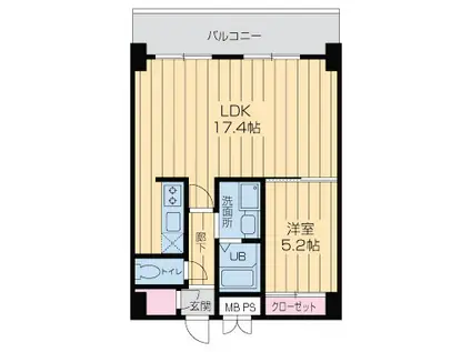 KDXレジデンス難波(1LDK/9階)の間取り写真