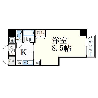 クレールメゾン(1K/7階)の間取り写真