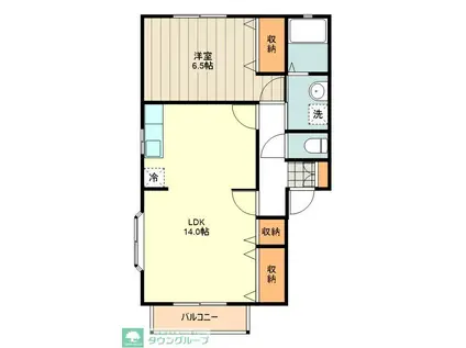 フレグランス梨ノ木A(1LDK/2階)の間取り写真