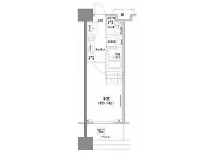 パークハビオ西新宿(ワンルーム/13階)の間取り写真
