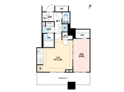 ブリリア大井町ラヴィアンタワー(1SLDK/23階)の間取り写真