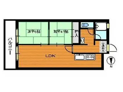 サンライトハイツ(2LDK/3階)の間取り写真