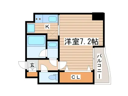 ラピス雨宮(1K/4階)の間取り写真