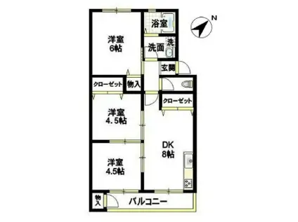 高木マンション(3DK/2階)の間取り写真