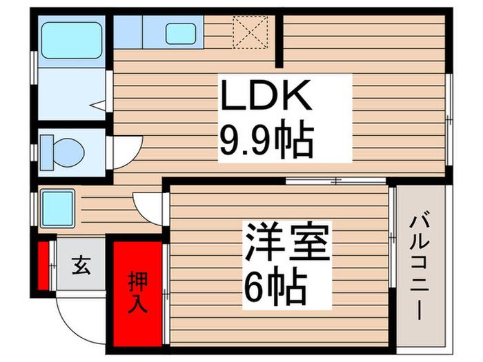 VANハイム(1LDK/1階)の間取り写真