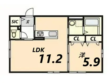 クレールメゾン(1LDK/1階)の間取り写真